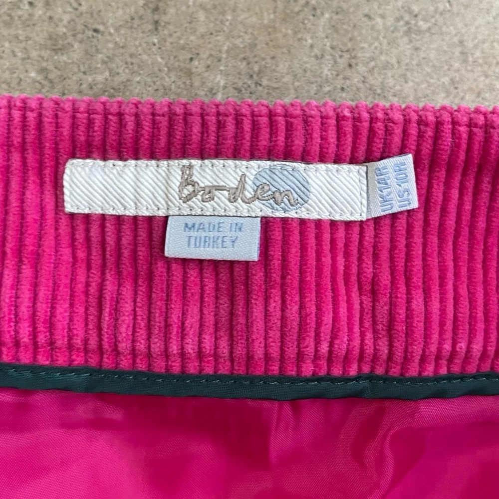 Boden pink corduroy kilt like double buckle A line faux wrap skirt barbiecore 10 - Picture 3 of 5